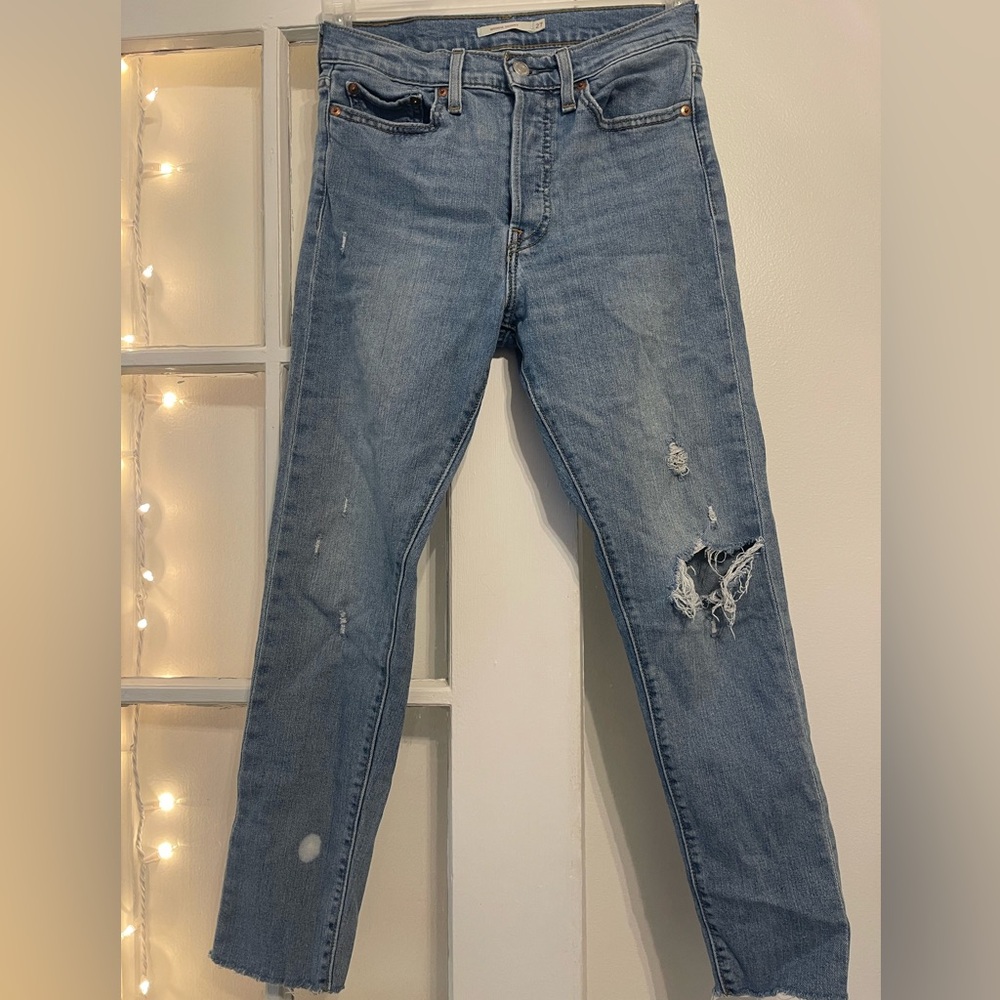 Levi Wedgie Skinny Jeans in Light Blue